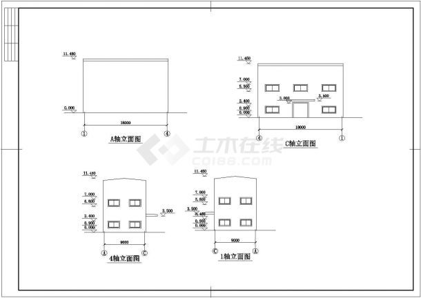 某地两层楼轻钢结构汽车展厅设计图纸-图一