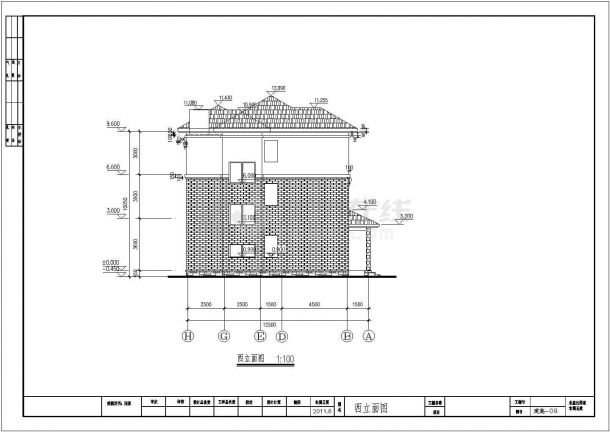 某3层砖混坡屋顶个人别墅建筑结构设计图-图二