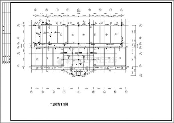 某两层砖混结构敬老院建筑结构设计施工图纸-图二