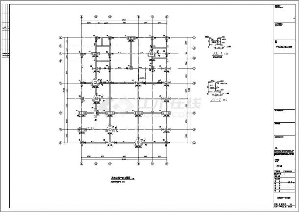 两层框架结构食堂结构施工图-图二