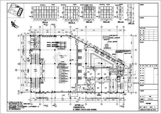 [温州]三层框架结构小学食堂结构施工图（含建筑图指标计算书）-图一