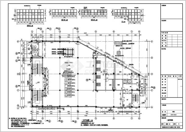 [温州]三层框架结构小学食堂结构施工图（含建筑图指标计算书）-图二