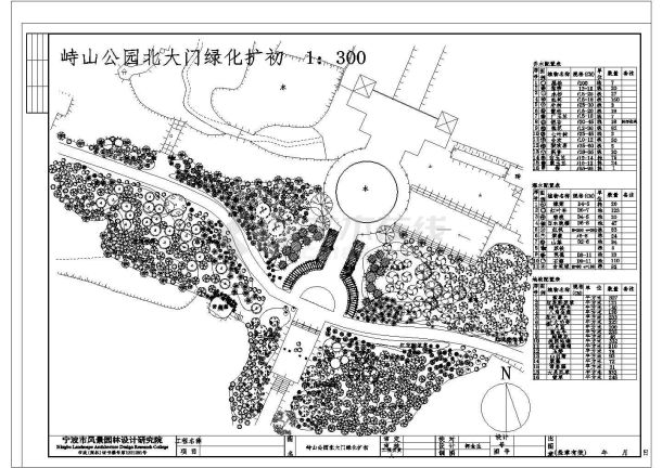 峙山公园北大门绿化设计扩初总图纸-图一