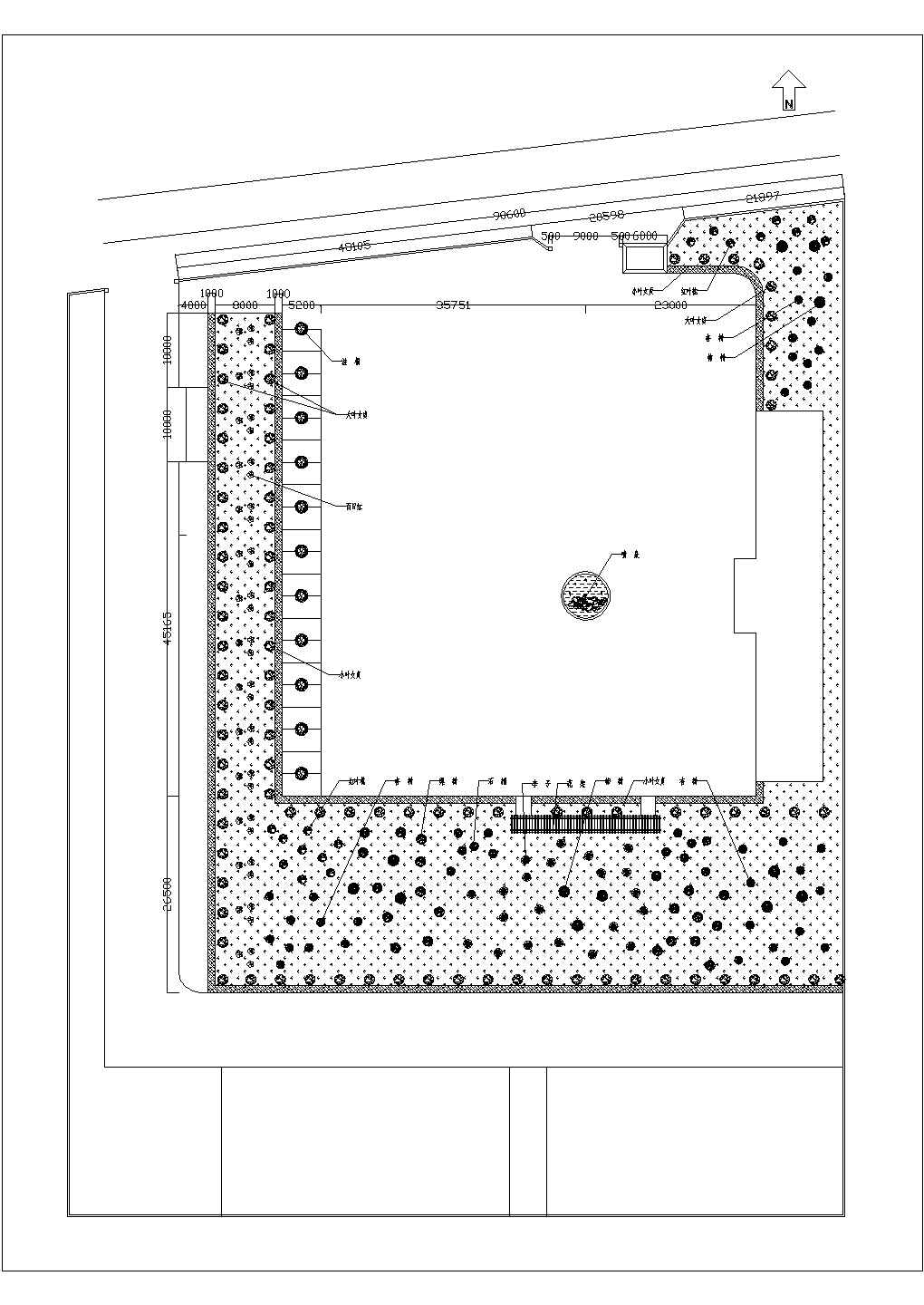 某地区主题公园建筑景观绿化设计图