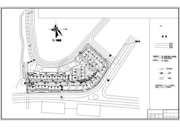 某小型住宅社区给排水规划设计施工图纸-图一