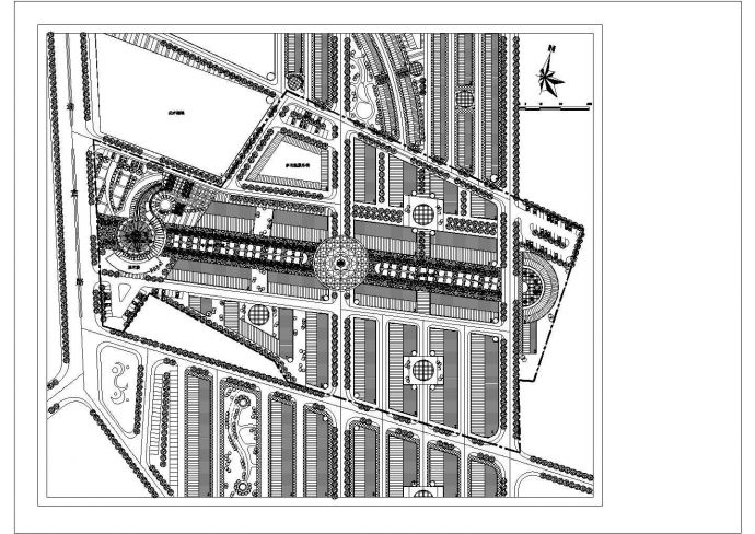 某地区音乐喷泉广场平面设计规划图纸_图1