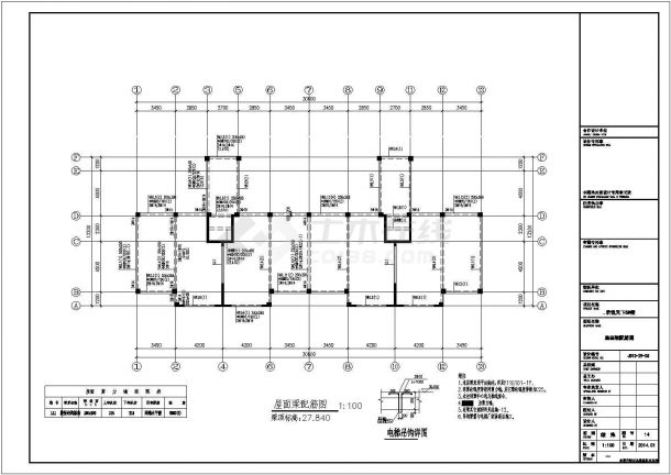 某九层框架剪力墙结构住宅楼结构施工图（高30米）-图二
