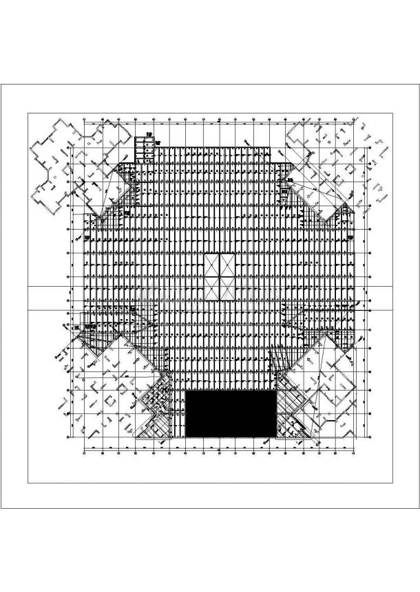 地下三层框架结构车库结构施工图（地上一层商铺）-图一