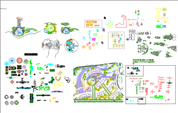 一些常用的景观方案设计图案（铺装与植物的造型，花架与铺装的造型及组合等）_图1