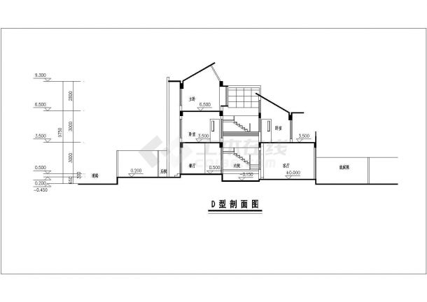 某中式风格三层住宅楼设计方案-图二