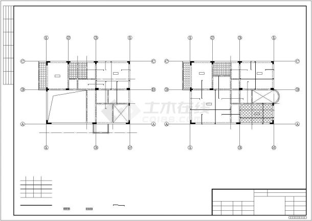三层框架别墅结构施工图(桩基础)-图二