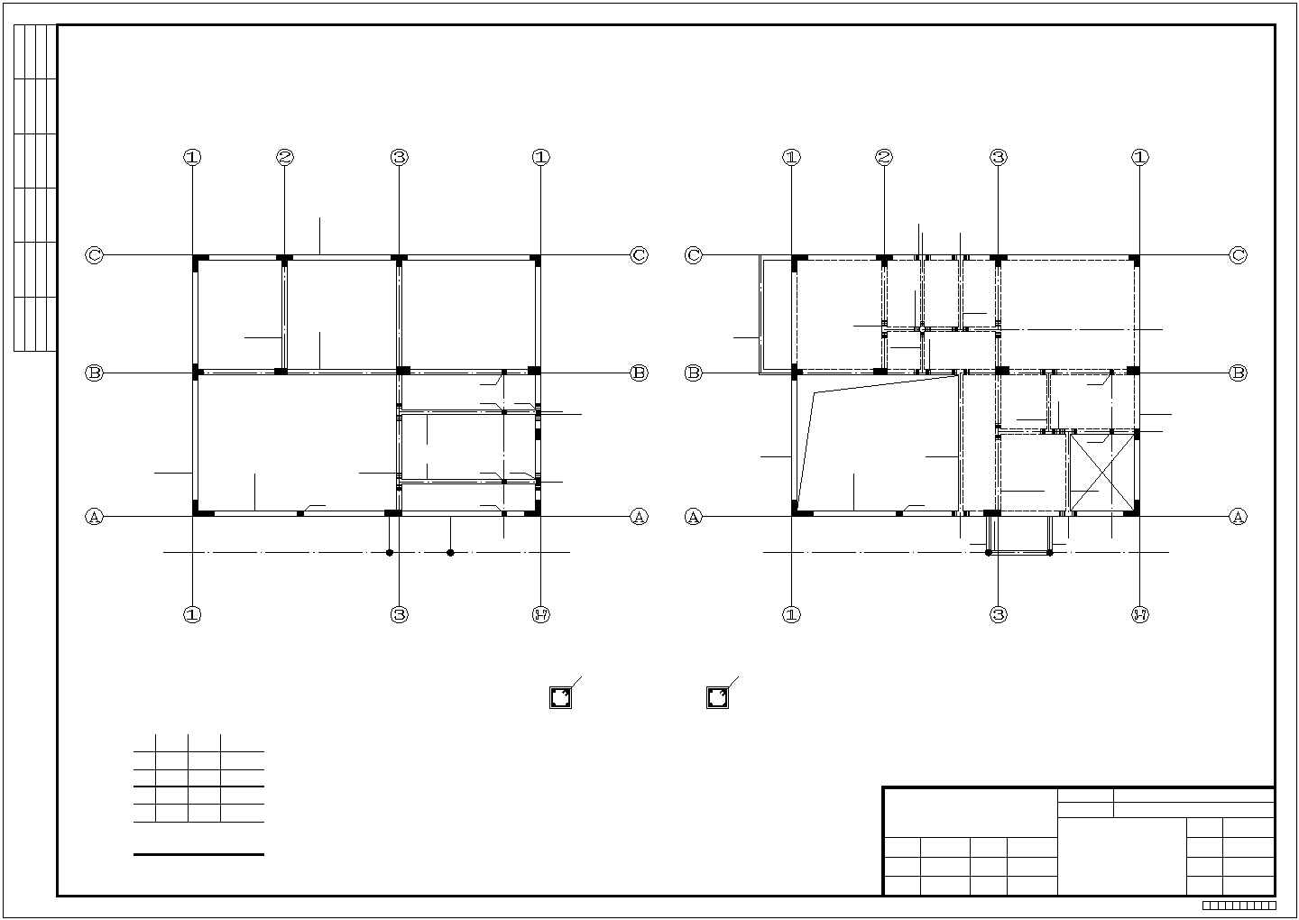 三层框架别墅结构施工图(桩基础)