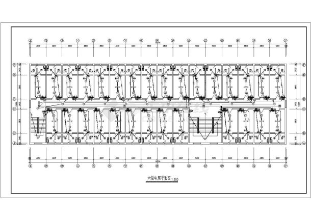 某学校六层宿舍楼电气设计施工图纸-图二