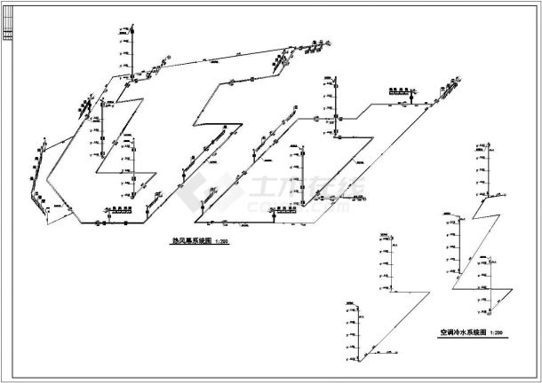 物流园中央空调施工设计CAD布置图-图一