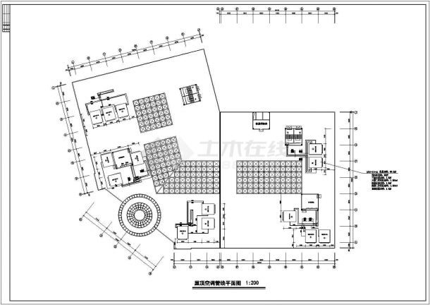 物流园中央空调施工设计CAD布置图-图二