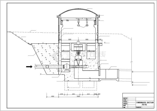 中型水电站枢纽工程施工图(装机容量48MW)-图一