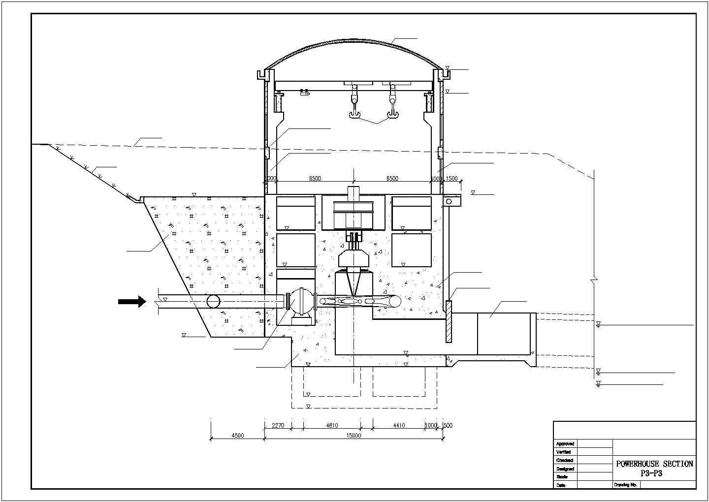 中型水电站枢纽工程施工图(装机容量48MW)