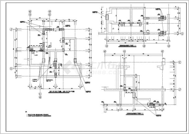 地下车库人防结构施工图（框剪结构，共20张）-图二