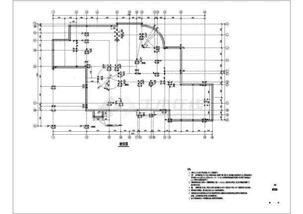 地上二层框架别墅结构施工图（地下一层，共11张）-图二