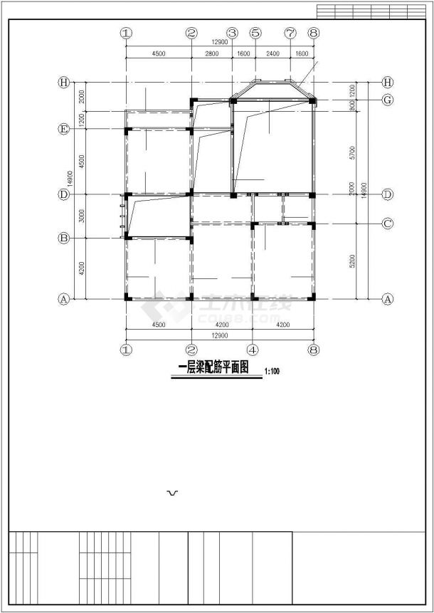 地上三层框架别墅结构施工图，共19张-图一