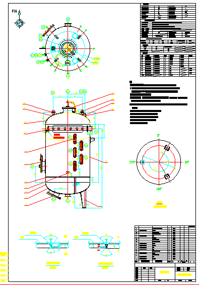 直径2600树脂塔离子交换柱总装图纸_图1