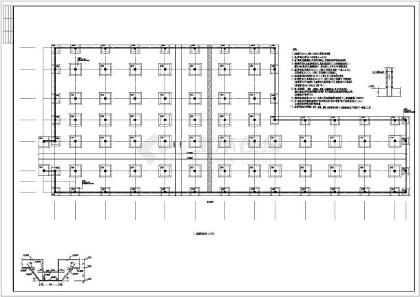 某单层地下室及车库结构设计施工图-图一