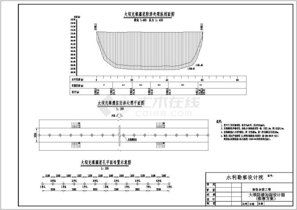 [湖北]小型病险水库大坝加固工程施工图-图一