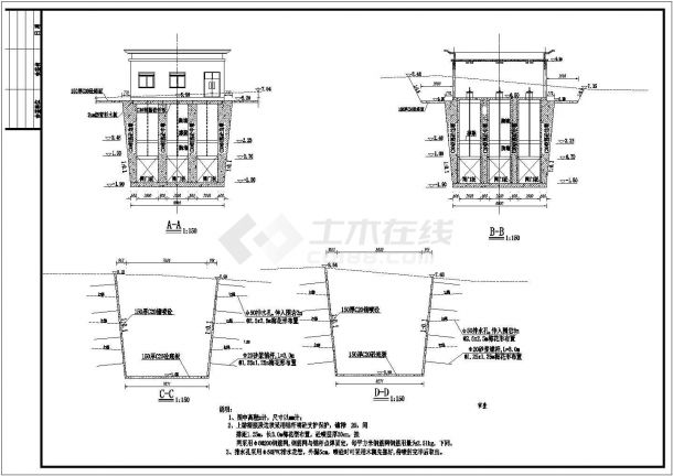 [浙江]小型塘闸工程施工图33张-图二