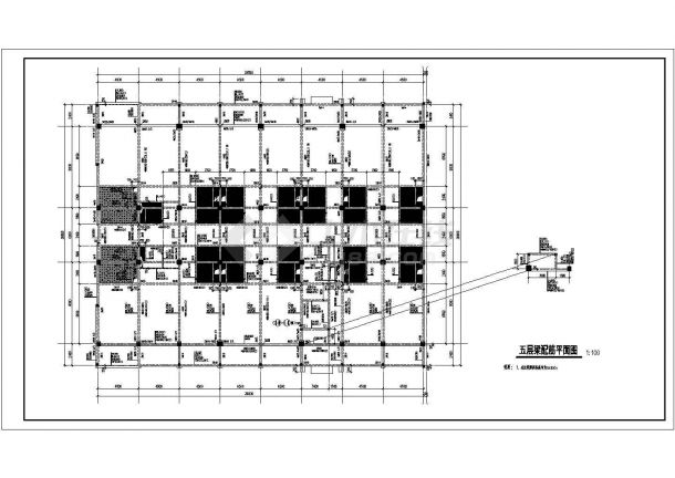 地上六层框架宾馆结构施工图（桩基础，共26张）-图二