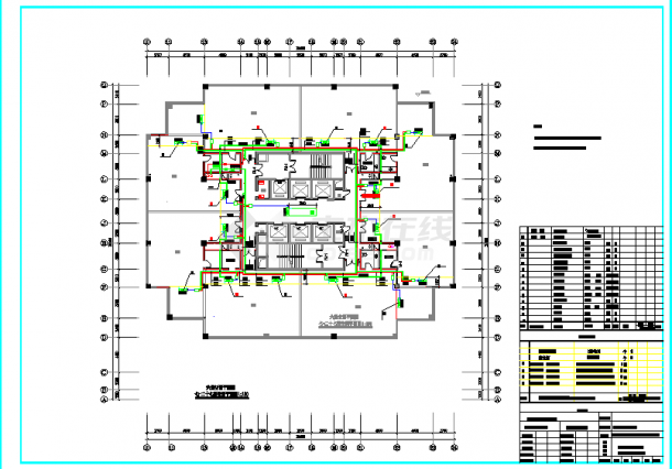 [江西]某商场办公楼空调通风系统设计施工CAD图-图一