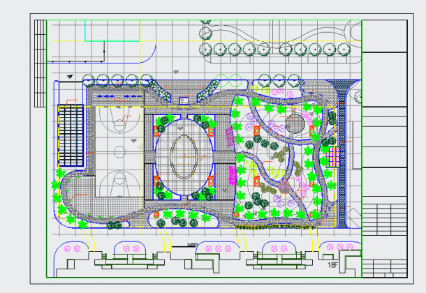 某城市新型生态广场景观设计施工图-图一