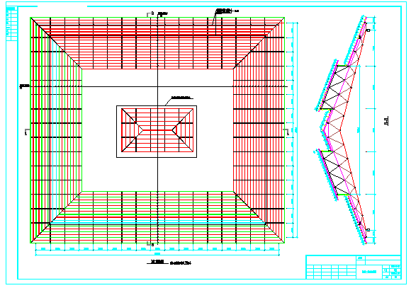 某项目屋顶网架结构设计图_图1