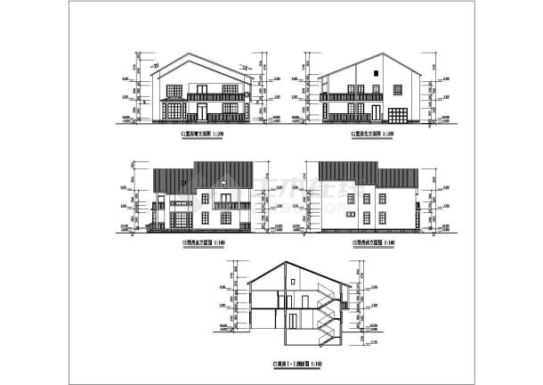 某C1型别墅建筑结构图，共15个节点-图一