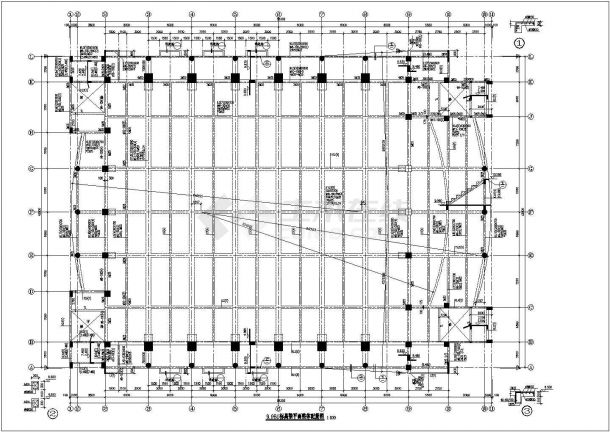 某框架结构风雨操场结构设计图（独立基础）-图二