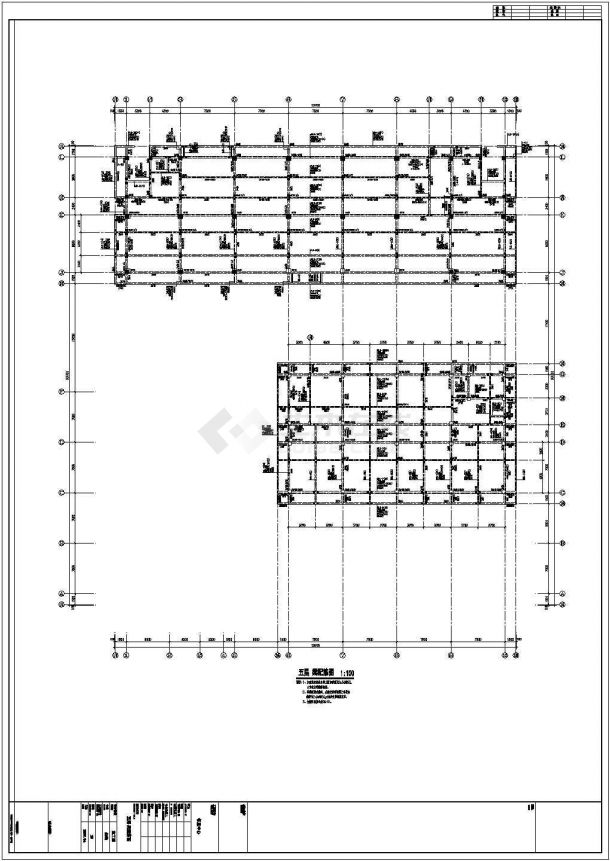 [江苏]地上五层框架结构办公楼结构施工图-图二