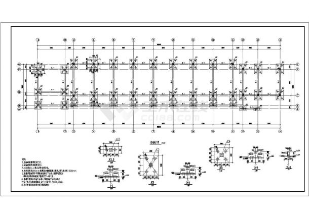 某办公楼结构施工图（含结构设计说明，共8张）-图二