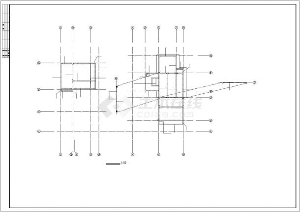 [广东]三层框架结构会所结构施工图（带泳池）-图一