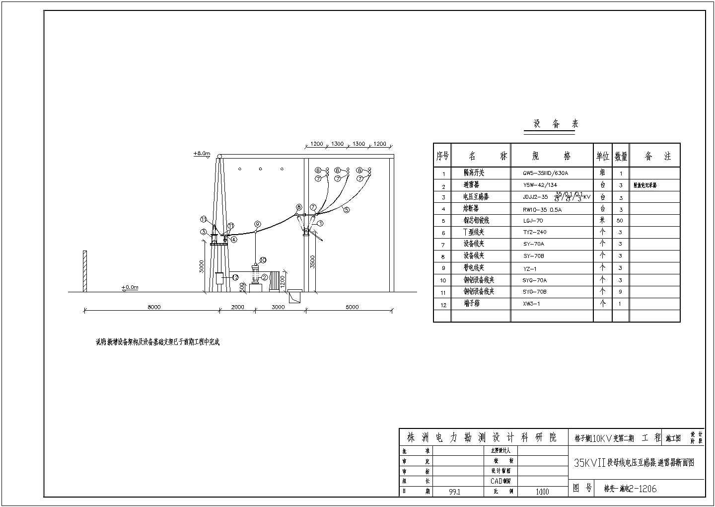 株洲某110KV变电站工程电气设计图