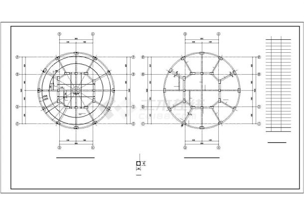 主体21层出屋面4层带旋转餐厅框剪结构施工图-图二