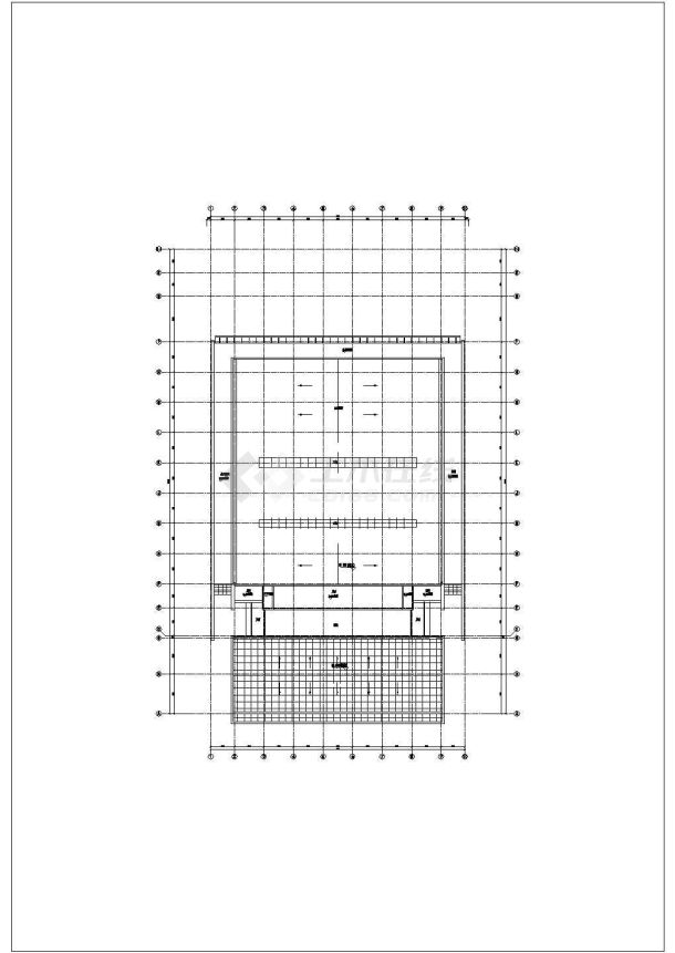 三层框架结构师范大学体育馆结构施工图（含建筑图、倒三角桁架屋盖）-图一