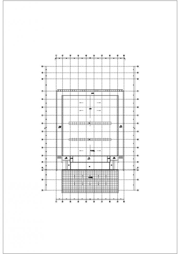 三层框架结构师范大学体育馆结构施工图（含建筑图、倒三角桁架屋盖）_图1