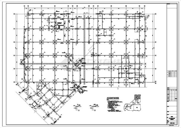 【河南】地上四层框架结构A区商业区结构设计施工图-图一