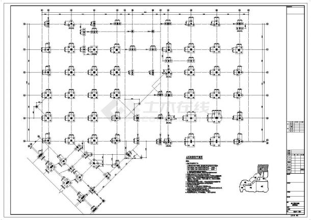 【河南】地上四层框架结构A区商业区结构设计施工图-图二