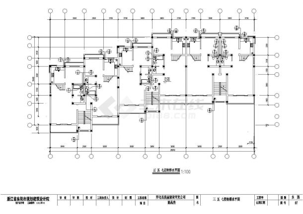 南方某地区八层商住楼水电CAD平面布置参考图-图二