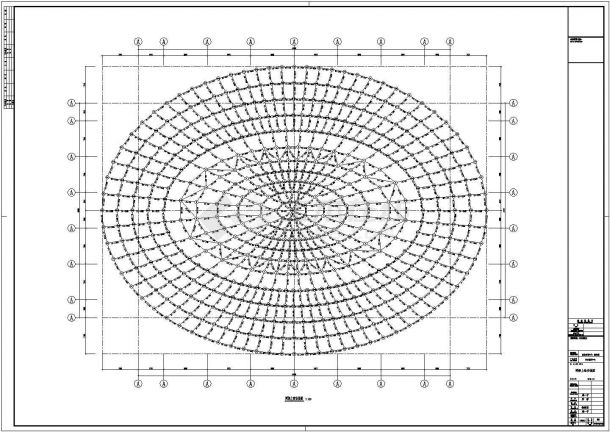 [湖南]7010㎡三层框架及网架结构艺术体育中心结构施工图（含建筑图）-图一