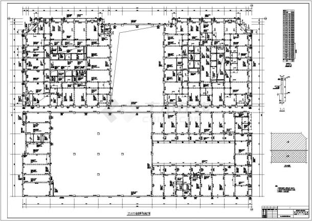 河南二十四层框架核心筒结构综合楼结构施工图-图二
