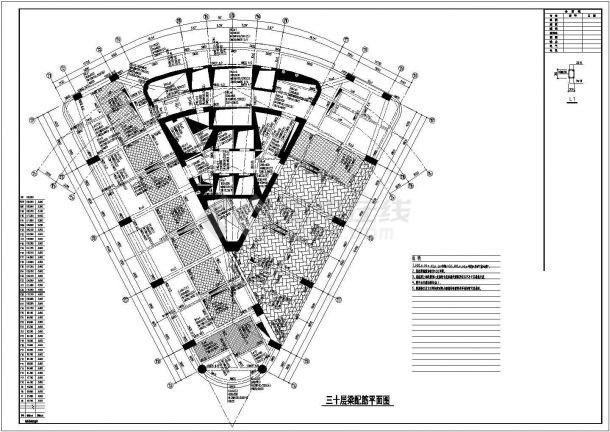 [辽宁]四十六层框架核心筒结构五星级酒店结构施工图（高189米）-图一