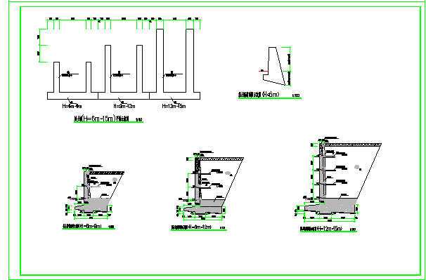 扶壁式钢筋混凝土挡土墙设计图