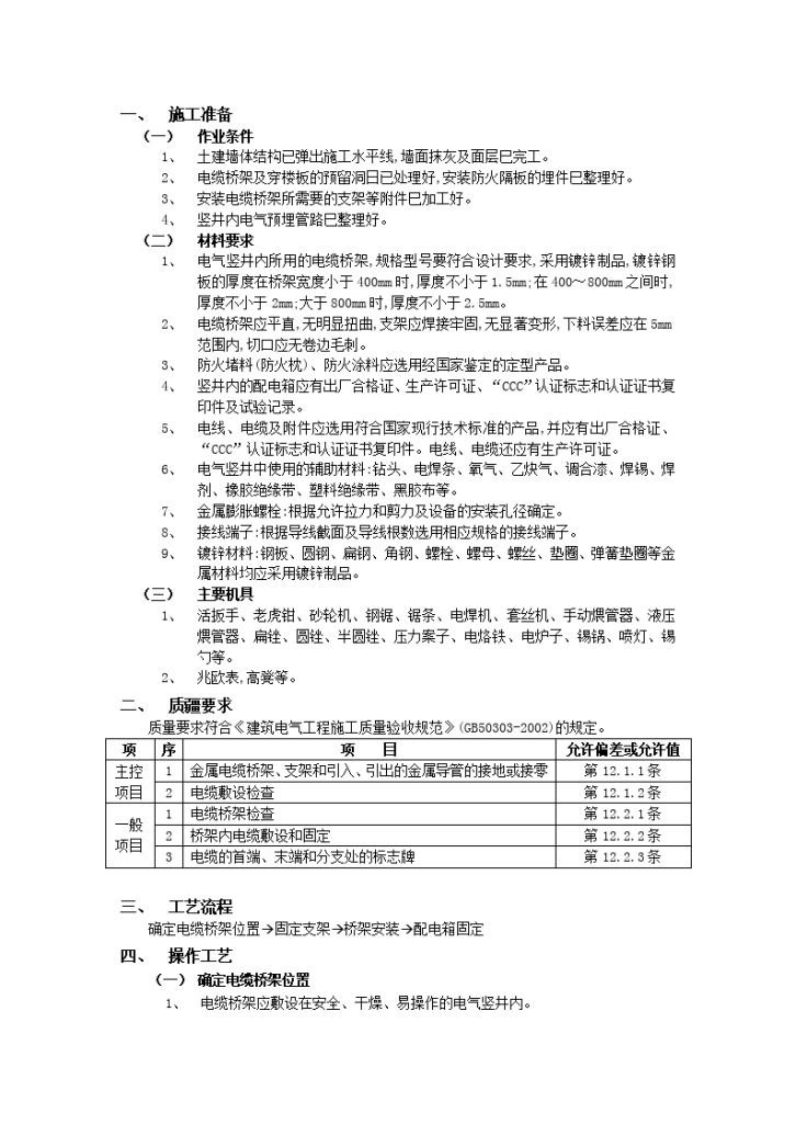 电气竖井内电缆桥架工程-图一