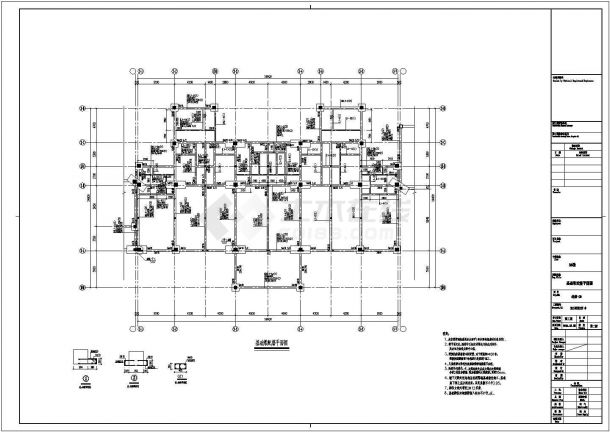 三层框架结构住宅区商业楼结构施工图-图二